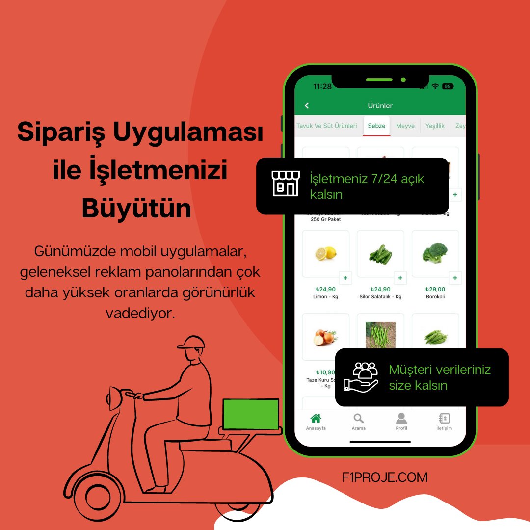 Siz de işletmenize özel sipariş uygulaması ile satışlarınızı arttırmak istiyorsanız hemen bize ulaşın.📱

#siparisuygulamasi #mobiluygulama #yazilim