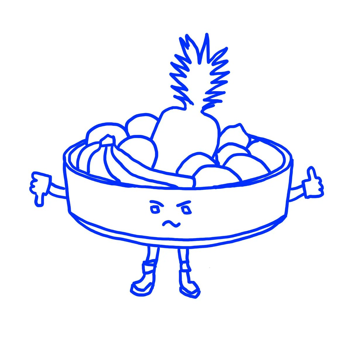 This little guy is the Sentient Fruitbowl, mascot of the new Data Diversity survey app for @fruitmarket launching v soon. Very proud of all the work on this yearlong research project supported by @CreateInf #data #design #survey #illustration