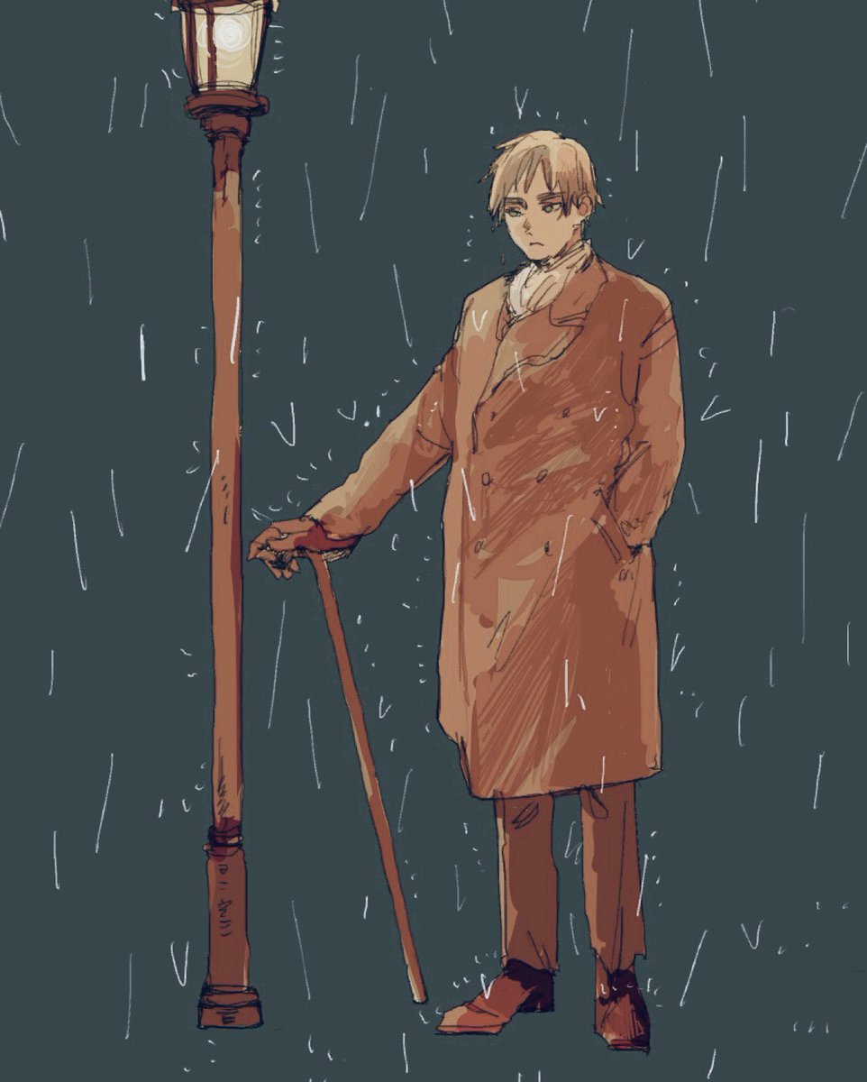 「紳士は傘をささない 」|ぞうのイラスト