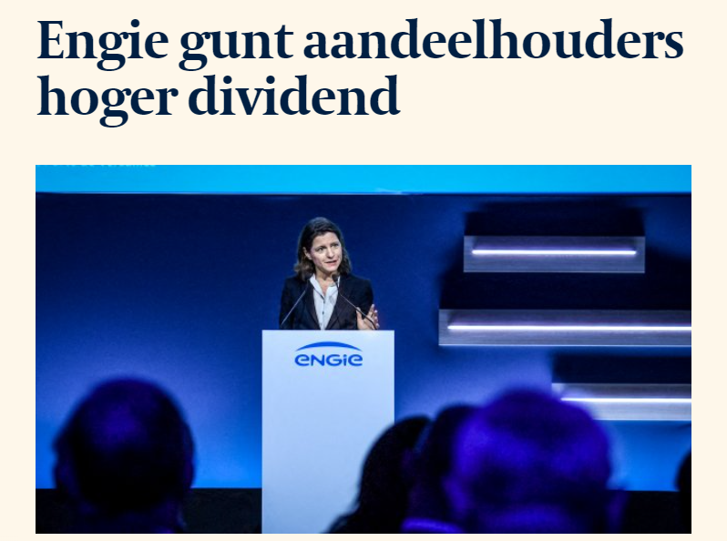 Eerste van ‘5 à 10 moeilijke winters’ legt Engie en haar aandeelhouders geen windeieren: 5,2 miljard € netto winst in 2022 en forse dividendverhoging. Daar heb je meteen je alternatief voor de aangekondigde accijnsverhoging op de energiefactuur (1/2)

tijd.be/ondernemen/mil…