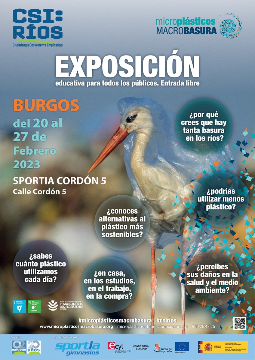 fundacionO2's tweet photo. #Burgos
Deporte y respeto por el medioambiente, para nuestra mejor salud, la exposición "microplásticos MACROBASURA" estará hasta el próximo lunes en @SportiaGimnasio Calle Cordón 5.
No te la puedes perder!!!!
@mitecogob @empleojcyl #microplasticosMACROBASURA https://t.co/HPNO6nmGaj