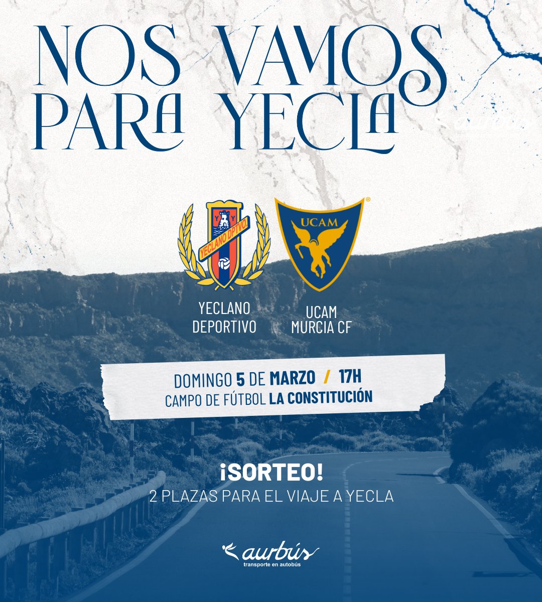 UCAMMurciaCF's tweet photo. ¿𝗠𝗮𝗿𝘁𝗲𝘀 𝗱𝗲 𝘀𝗼𝗿𝘁𝗲𝗼? 🤠

Llévate 2 plazas de 🚍+🎫 para el #YeclanoUCAMMurcia

ℹ️ ¿𝗖𝗼́𝗺𝗼 𝗽𝗮𝗿𝘁𝗶𝗰𝗶𝗽𝗮𝗿?

🔄 RT a este tuit.
🫵🏻 Comenta con el nombre de la persona que te acompañaría.

🗓️ Fecha límite: Jueves 23 de febrero a las 17h. https://t.co/mbCVW6DuxZ