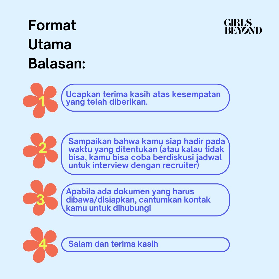 girlsbeyond_id's tweet photo. DAPET E-MAIL PANGGILAN INTERVIEW MAGANG/FULL-TIME?

👇Ini format cara balasnya👇 https://t.co/zf5iePEekx