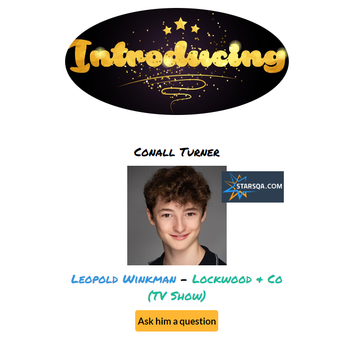 StarsQA's tweet photo. #starsQA
Welcoming our newest star... Conall Turner
Ask him a question here: https://t.co/H1N5GkmOLB
#conallturner #LockwoodandCo #youngactor #childactor #younghollywood #actor #industrykids #actorslife #tvshow #movie #voiceover https://t.co/bsnYDuhUhq