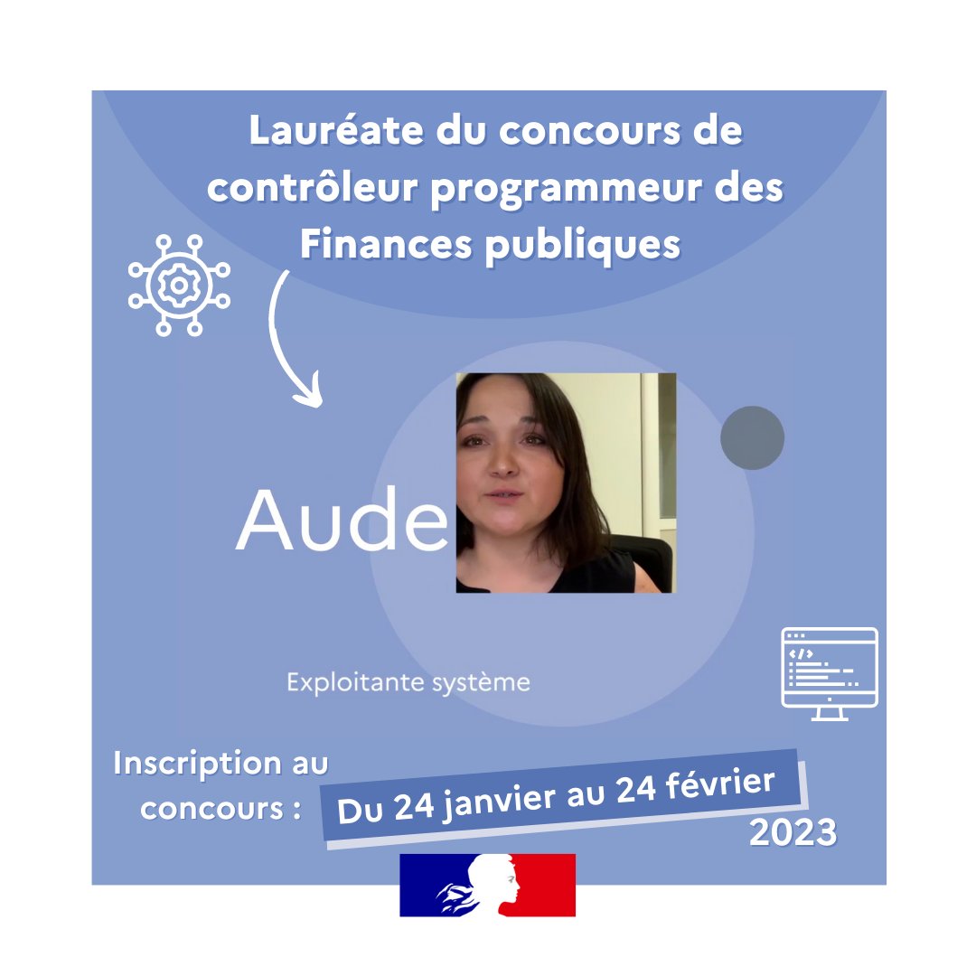 ENFiP_officiel's tweet image. [#recrutement]  Concours  de #contrôleur #programmeur des Finances publiques de la @dgfip_officiel  : des métiers passionnants au sein d&apos;une administration moderne et innovante 🚀
👉 Découvrez le témoignage de Aude youtube.com/watch?v=YVuD0Y…