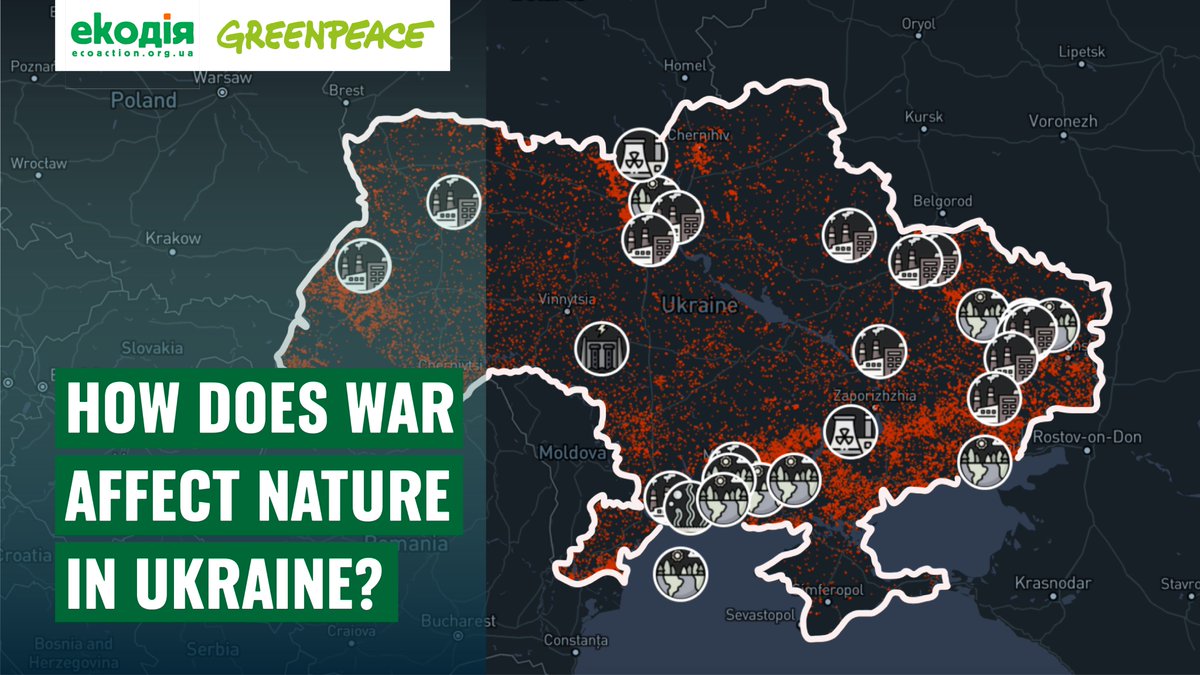 ⚠️1.24 million hectares of nature in Ukraine have already been affected by war. 

With @Ecodiya, GP CEE created a map of environmental damages in Ukraine over the 12 months of war!

greenpeace.at/cee-press-hub/…