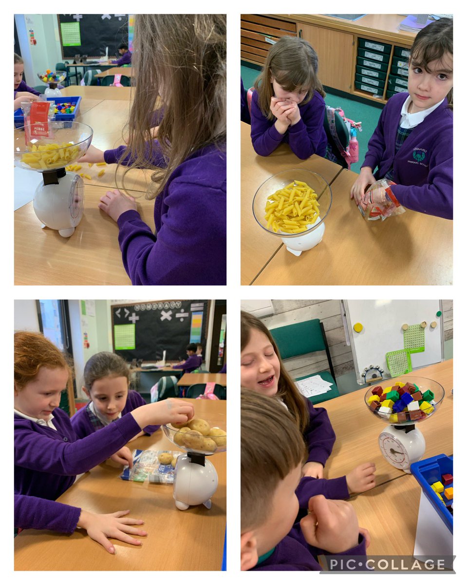 Last week @KPS_Primary3J were learning to measure different items using kitchen scales. We were asked to measure different amounts in grams. We had to read the scale carefully to help us do this. 😊