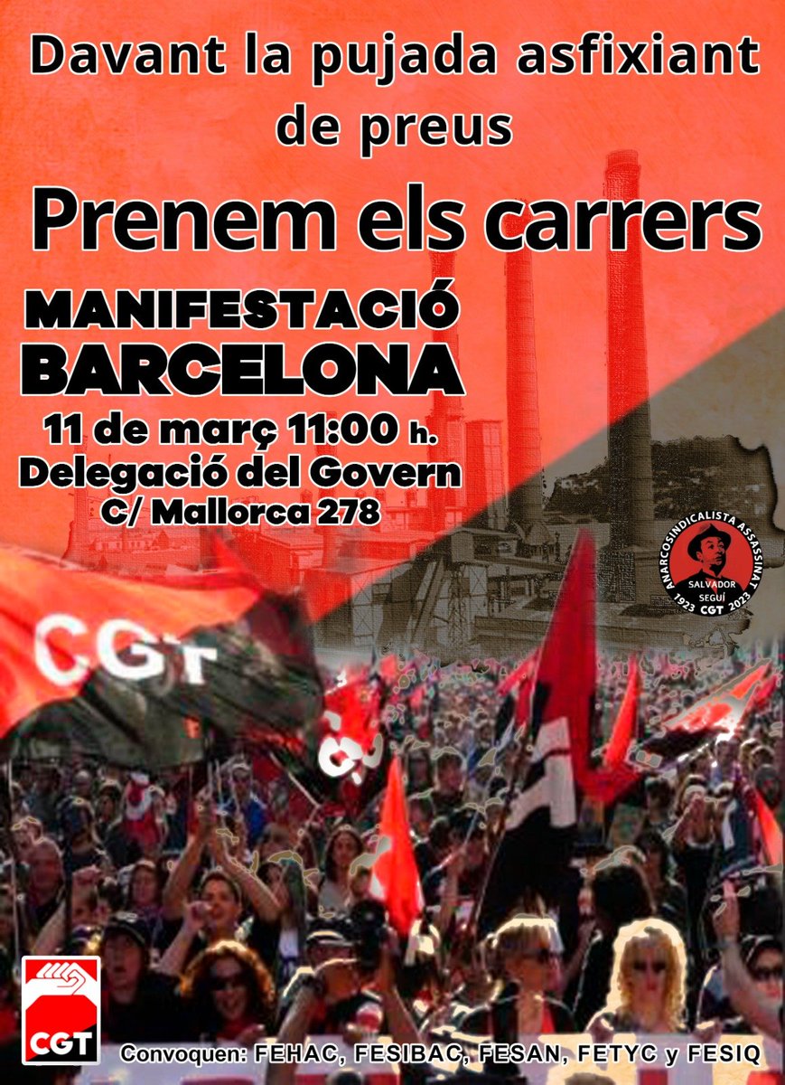 Todas a la mani del 11 m en Barceloba  #11MLaCGTenBCN #11M_Vente_a_BCN El momento de los #alimentos es ahora