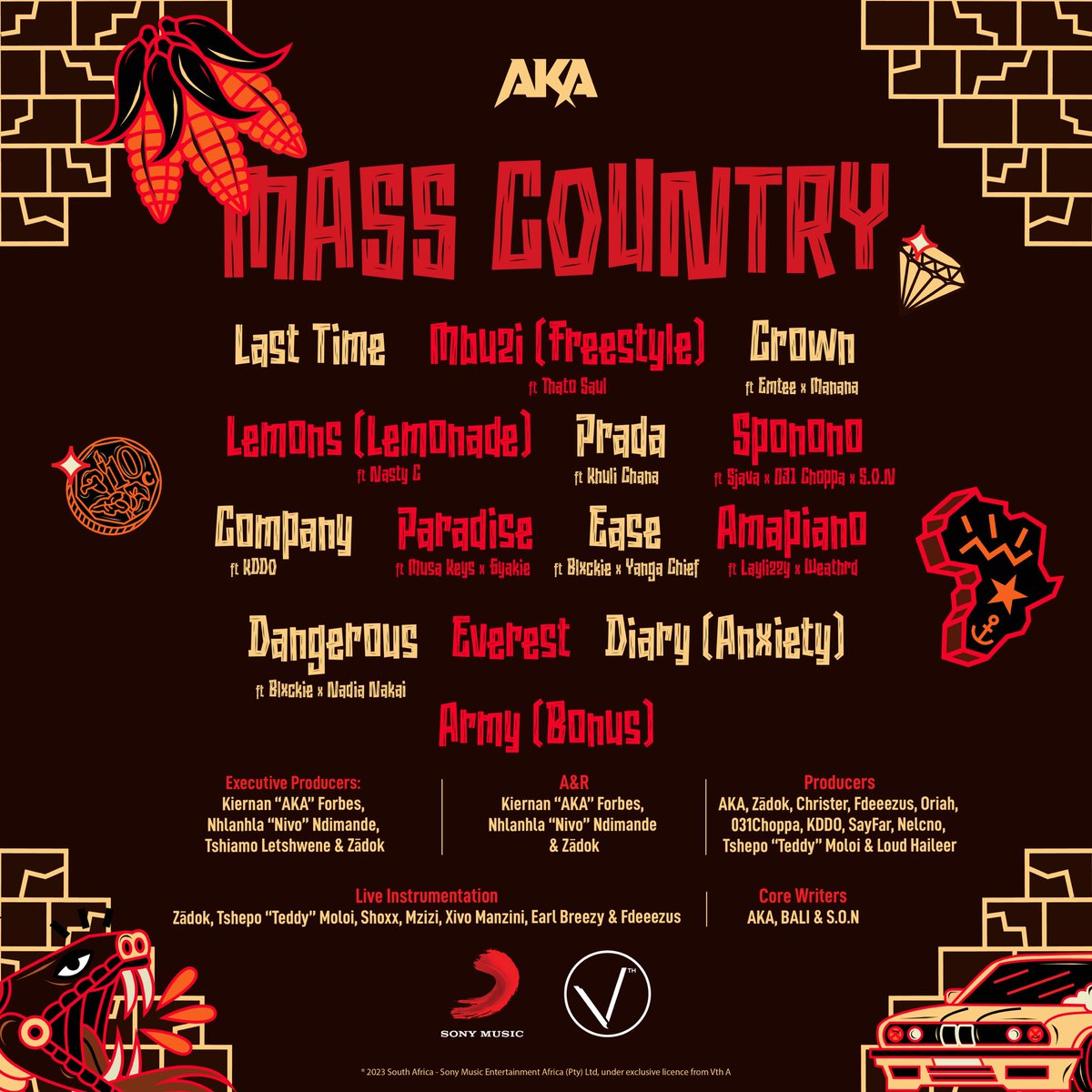 #MassCountry 🌽🇿🇦🌵 TRACKLIST 

Pre-Add/Pre-Save Now: supamega.lnk.to/MassCountry