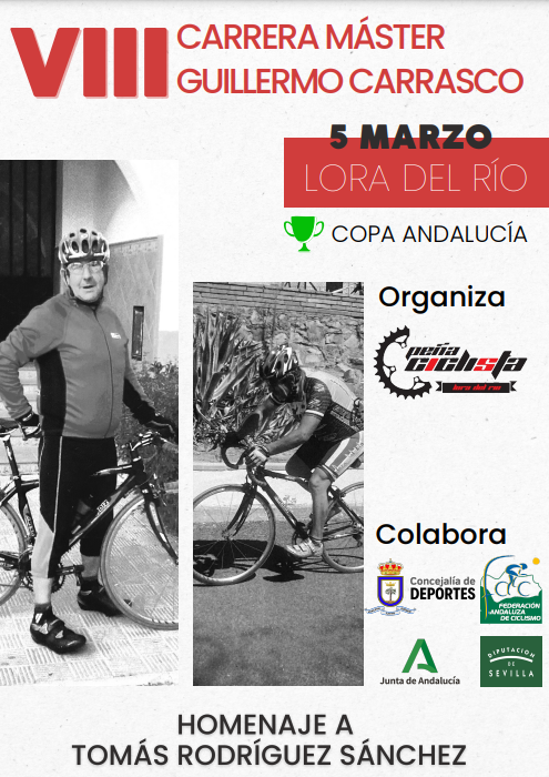FACiclismo's tweet image. 📰🏆🚴‍♂️La #CopaAndaluciaCarretera2023 comenzará el 5 de marzo en #LoraDelRío con la ‘VIII Carrera Máster Guillermo Carrasco’.
▶️andaluciaciclismo.com/index.php/es/s…