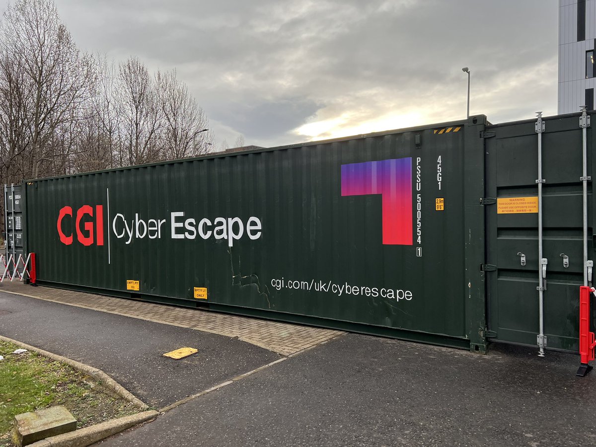 Jen7585's tweet photo. Day 2 of our amazing Cyber Escape room with the lovely @EdinburghNapier and @edinburghcoll. If you are at the Sighthill Campus, come say hello👋 @CGI_UKNEWS #cgicyberescape https://t.co/o3KboAx0sD