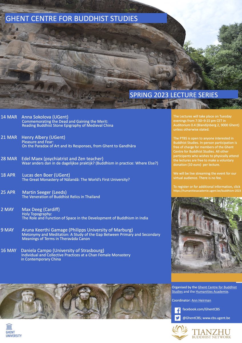 Here is the latest poster for the Buddhist lecture series at CBS. You can find the registration link below if you want to attend it online.