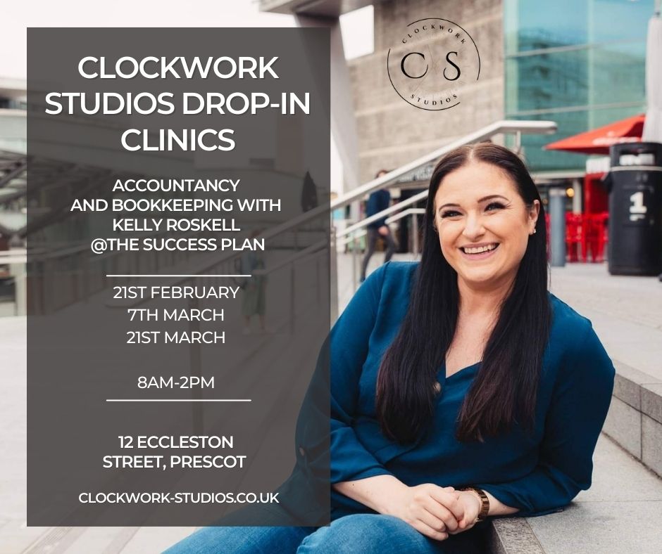 Do you need advice on Bookkeeping,  business setup,  tax, VAT?

We've got you! Pop in today and speak to Kelly @TheSuccessPlan1

#freebusinessadvice #freeaccountancyhelp #prescot #clockworkstudiosprescot #clockworkstudios 

* T's & C's Apply, 1 session per person