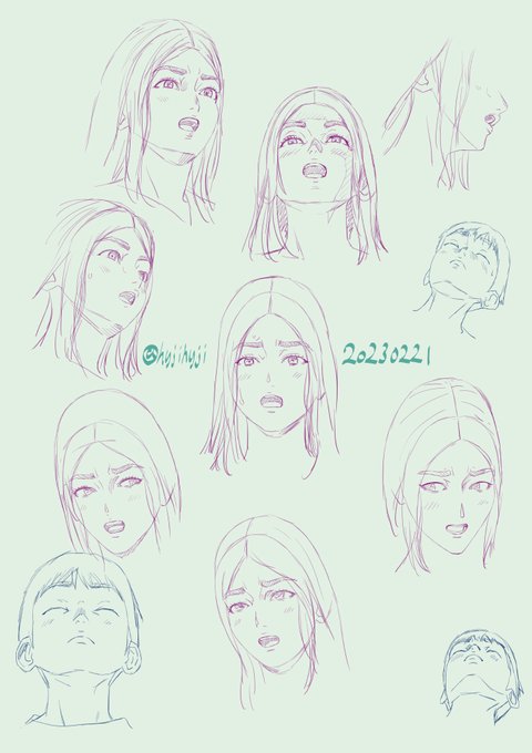 本日の下書き20230221
顔だけだとセンシティブ設定しなくていいのが楽。
白目にしてる所に適当に目線いれてみたり。 