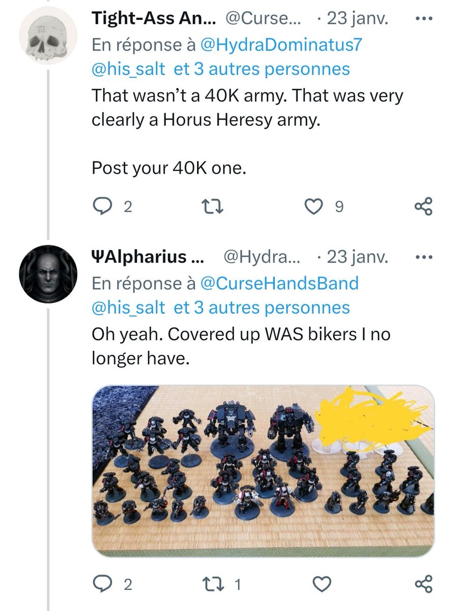 CerberusXt's tweet photo. Time and time again, the gatekeepers whining about my LGBT themed Space Marine prove to be the biggest tourist in the hobby. Case in point with @HydraDominatus7 that litteraly take other people pictures to claim as his own. How sad is that ? https://t.co/dUQOfnNzHN