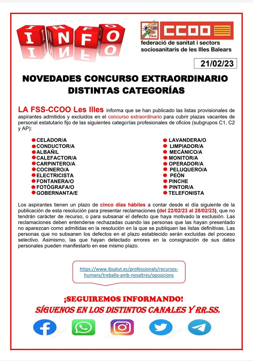 FSSCCOOIBALEARS's tweet photo. 🗣Contacta con l@s delegad@s sindicales de tú centro de trabajo para resolver cualquier duda.

#aldíadetodainformación
#CCOOsemueve
Afíliate
https://t.co/1uzUomwF2b https://t.co/YNWZ7oqLwH