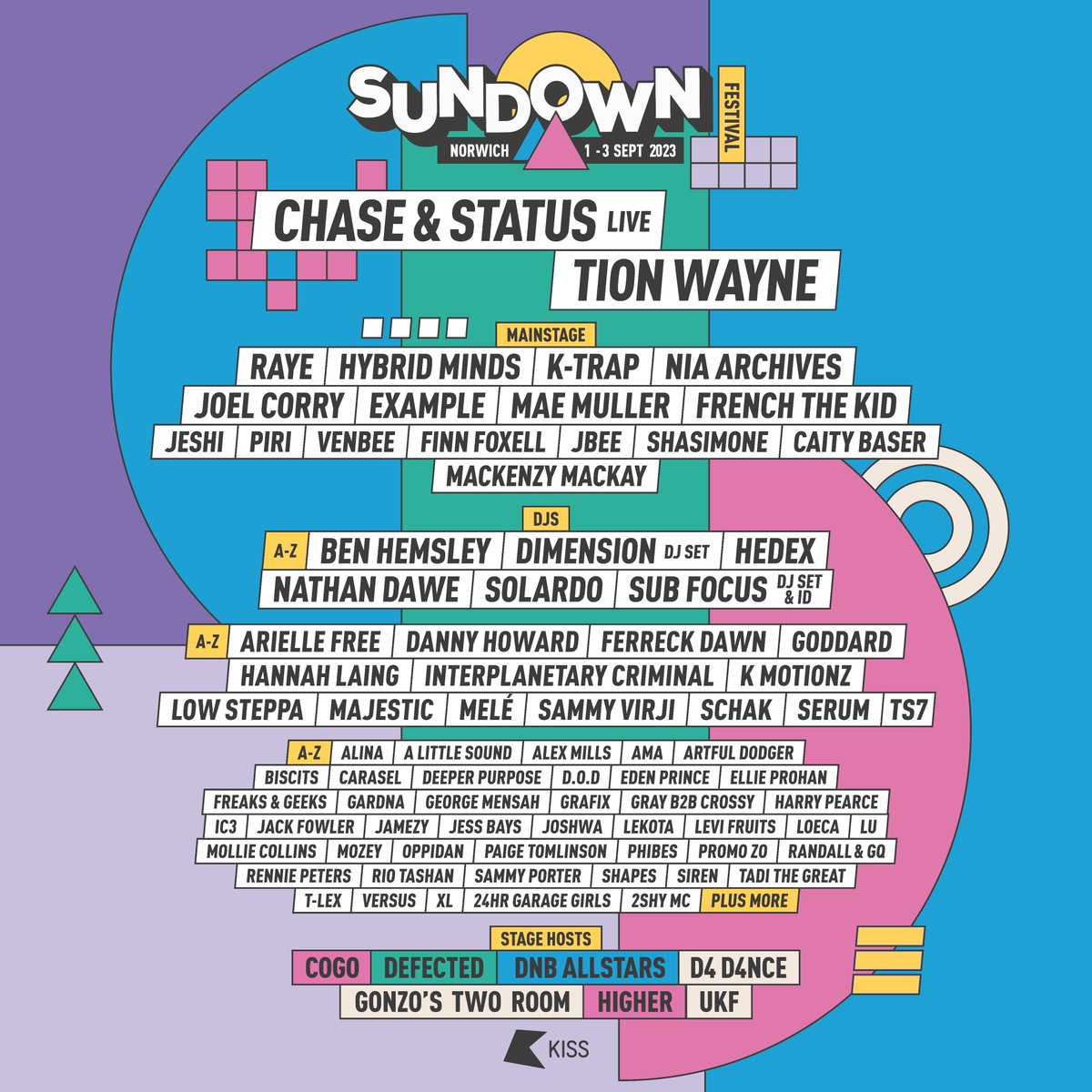 Our 2023 line up has arrived! 💜🔊
WE CANNOT WAIT FOR THIS ONE. 
Tickets go on sale Friday 24th February at 9am. Sign up to get access to tickets first sundownfestival.co.uk/mailing-list/