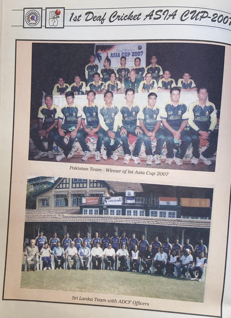 1st asia deaf cricket championship held in mumbai from 7th April to 15 April 2007. Pakistan beat india in final match and got first Asian deaf cricket championship . India got runner up in the tournament. The captain of indian cricket team was shri vivek malshe