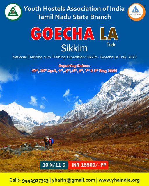 yhaindia's tweet photo. National Trekking cum Training Expedition Sikkim- Goecha La Trek 2023
Starts from 29th Apr, 2023
Duration- 10N/11D in just Rs.18500/-
Click here to Book- https://t.co/0ovhTJofkZ
Call-9444927323
.
.
.
.
.
.
#yhai #yhaindia #northeast #goechala #sikkim #trekking #hiking #trek https://t.co/E5LlJZtDSX