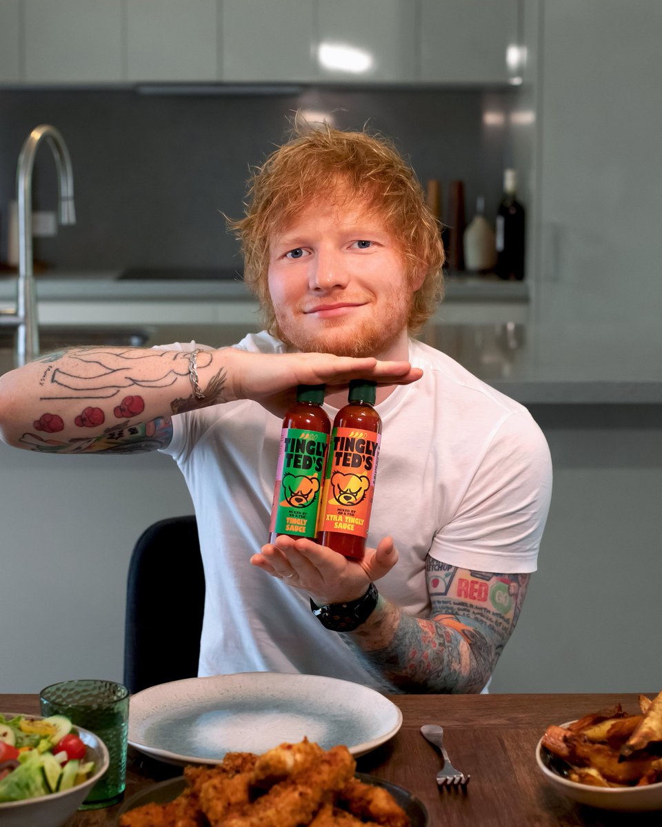 edsheeran's tweet photo. Introducing Tingly Ted's... available to pre-order now 🌶️ https://t.co/6DVGiPbD10 https://t.co/1TcUsNbZQm