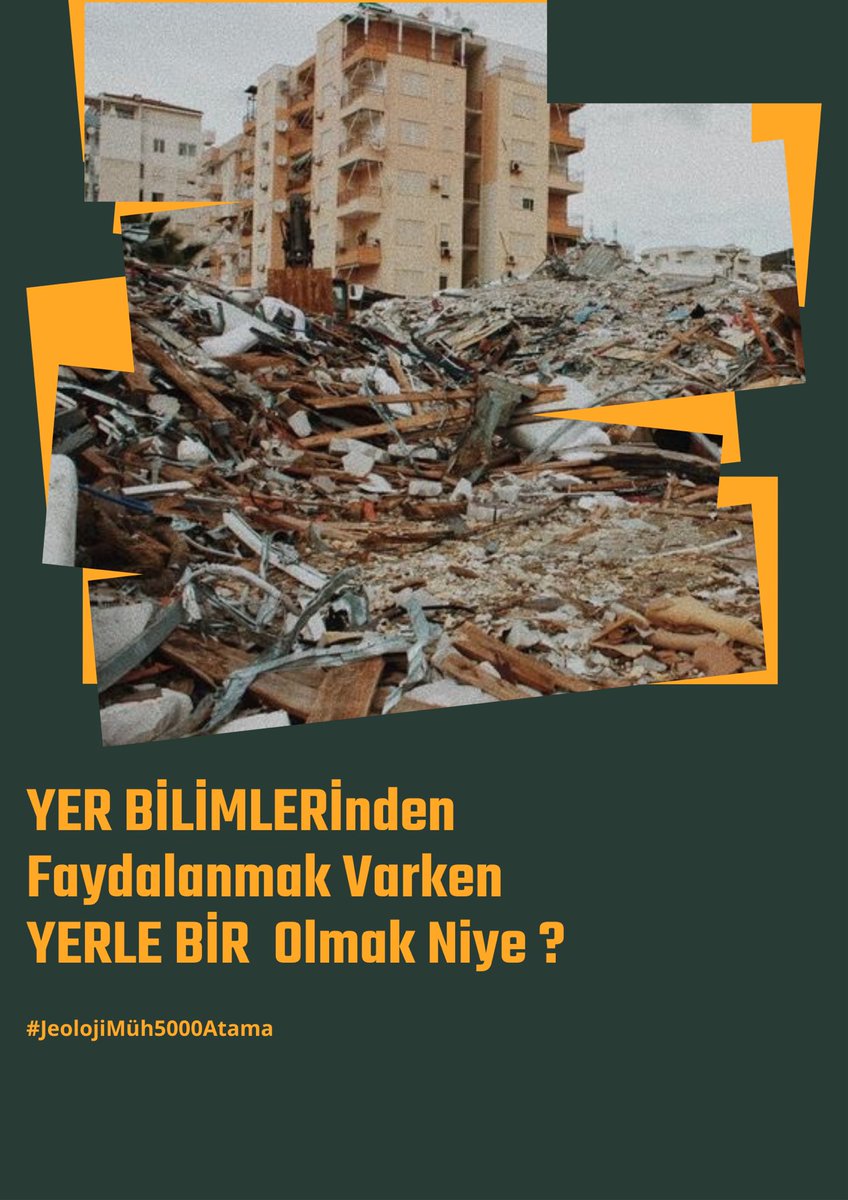 YER BİLİMLERİnden faydalanmak varken YERLE BİR olmak niye ? #JeolojiMüh5000Atama <a href="/murat_kurum/">Murat KURUM</a> <a href="/RTErdogan/">Recep Tayyip Erdoğan</a>