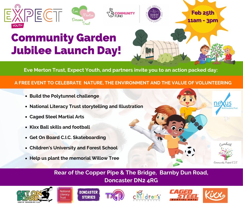 Fancy a few hours volunteering? We're excited for this Saturday! Join us at the Community Garden, rear of 'The Bridge' on Barnby Dun Road DN2 4RG, 11am to 3pm - for 'Build the Polytunnel Challenge!' - loads on offer for children too.
#gardening #volunteers