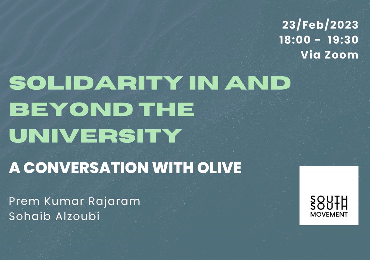 SouthSouthMvmt's tweet photo. Join our virtual community event on the 23rd in solidarity w/ OLIve! Let's think through the limits of opening up the university, while trying to imagine alternative sites of solidarity w/ those who've been traditionally excluded from/by the university. ✊
https://t.co/WNOMO6T0Dz https://t.co/8q6SsJTxzV