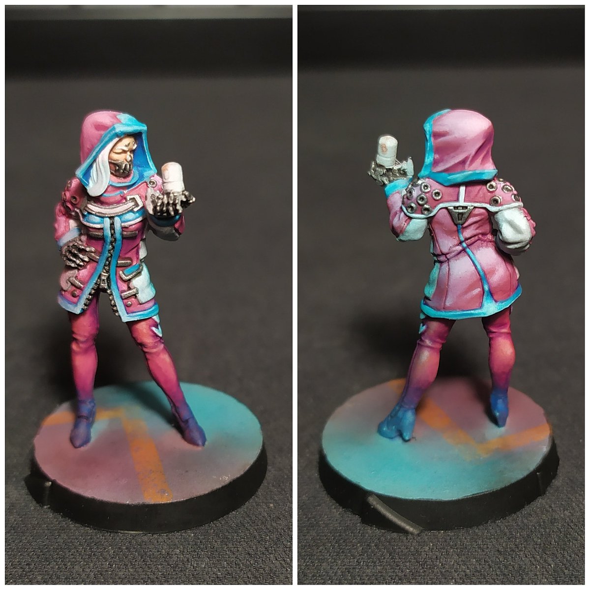 A netrunner for my cyberpunk red campaign 😁 #cyberpunk #cyberpunkRed #infinity #corvusbelli #infinitythegame #miniaturepainting #miniatures