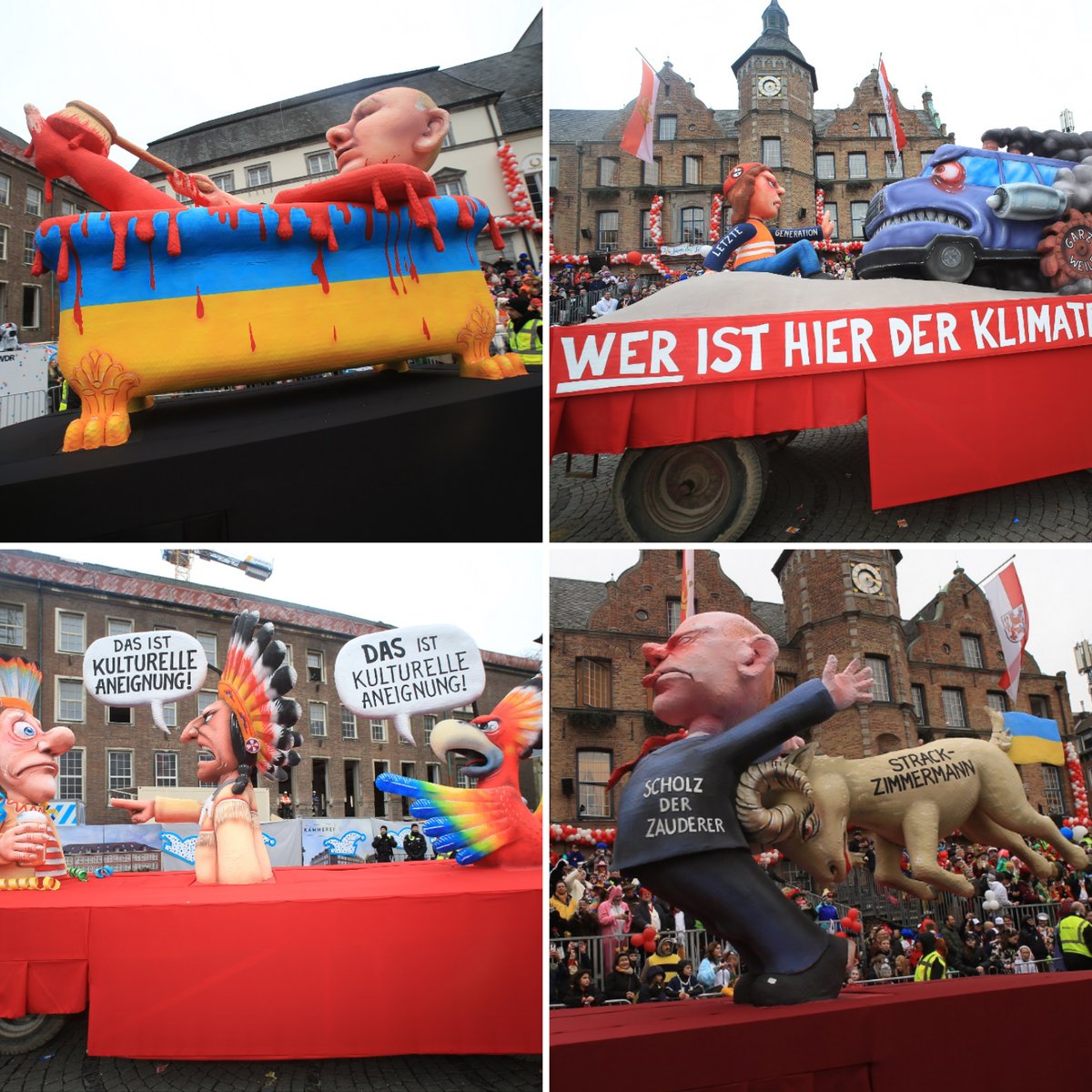 Duesseldorf's tweet photo. Beim diesjährigen #Zoch am #Rosenmontag in #Düsseldorf waren natürlich wieder die Mottowagen des Künstlers Jacques #Tilly dabei.
Wie immer hat er dabei gewohnt provokant aktuelle politische und gesellschaftliche Themen aufgegriffen. https://t.co/kR7CjoOao9