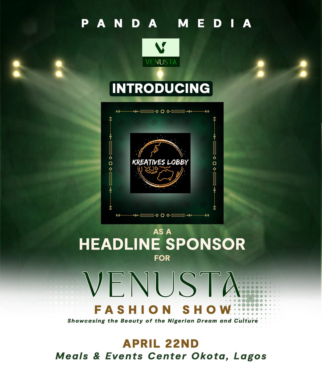 _badmanpanda's tweet photo. We are pleased to announce KREATIVE LOBBY  as official headline sponsor for the most anticipated  fashion show 🎉

You don't want to miss this!! Tickets available from March 1st
Follow our page @venusfashions for more info 🤞🏻

#venustafashionshow
#vensutafashion2023 https://t.co/aooEUeB0jO