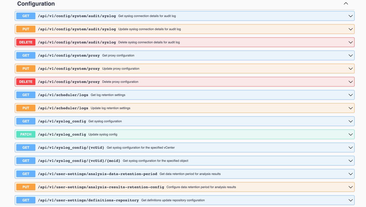 #RunecastProTip #3

Advanced configuration options are available via <a href="/Runecast/">Runecast</a>'s API. You can use it to set things like - proxy, audit log forwarding, data retention, session timeout, etc.

Access the built-in API explorer at https://<rca-address>/rca/swagger-ui.html