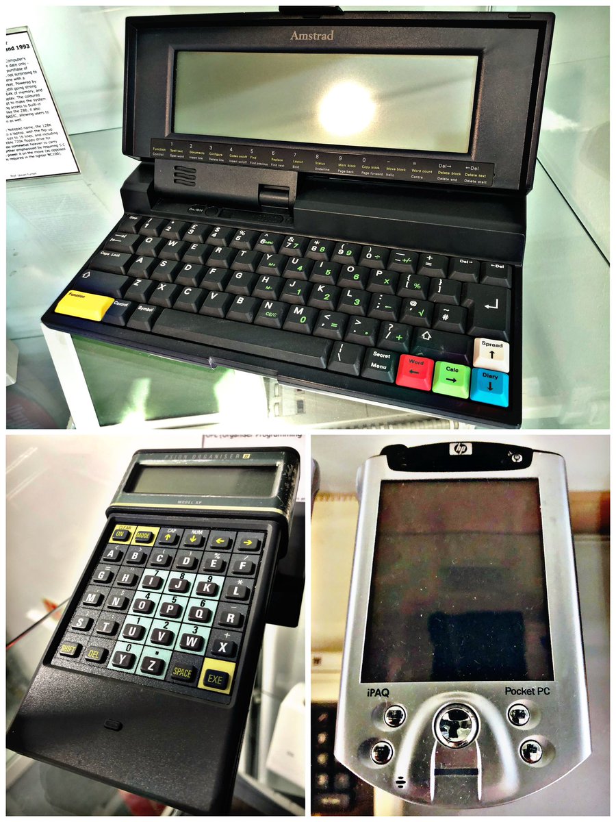 SWRetroComp's tweet photo. Today’s #RetroTrio offers you the #Amstrad #NC200, #Psion #Organiser2 and #HP #iPAQ. Which will you keep, gift to a friend and delete forever? #RetroComputing #ComputerHistory #VintageComputing https://t.co/JM6qm4D0R4