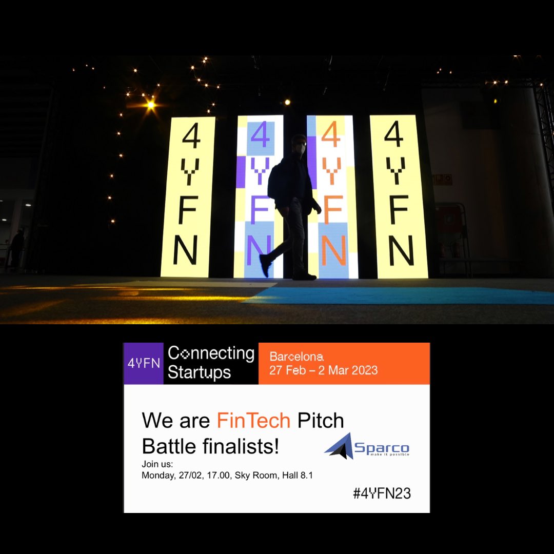 SparcoInc_'s tweet photo. We are FinTech Pitch Battle Finalists!🚀

We are excited to be one of the top five early-stage Fintech startups from the @4YFN_MWC exhibition pitching next Monday.

We are looking forward to winning this🚀. 

#sparco #sparcoteam #fintech #pitchbattle #finalist #4yfn https://t.co/C33NEGhHVp