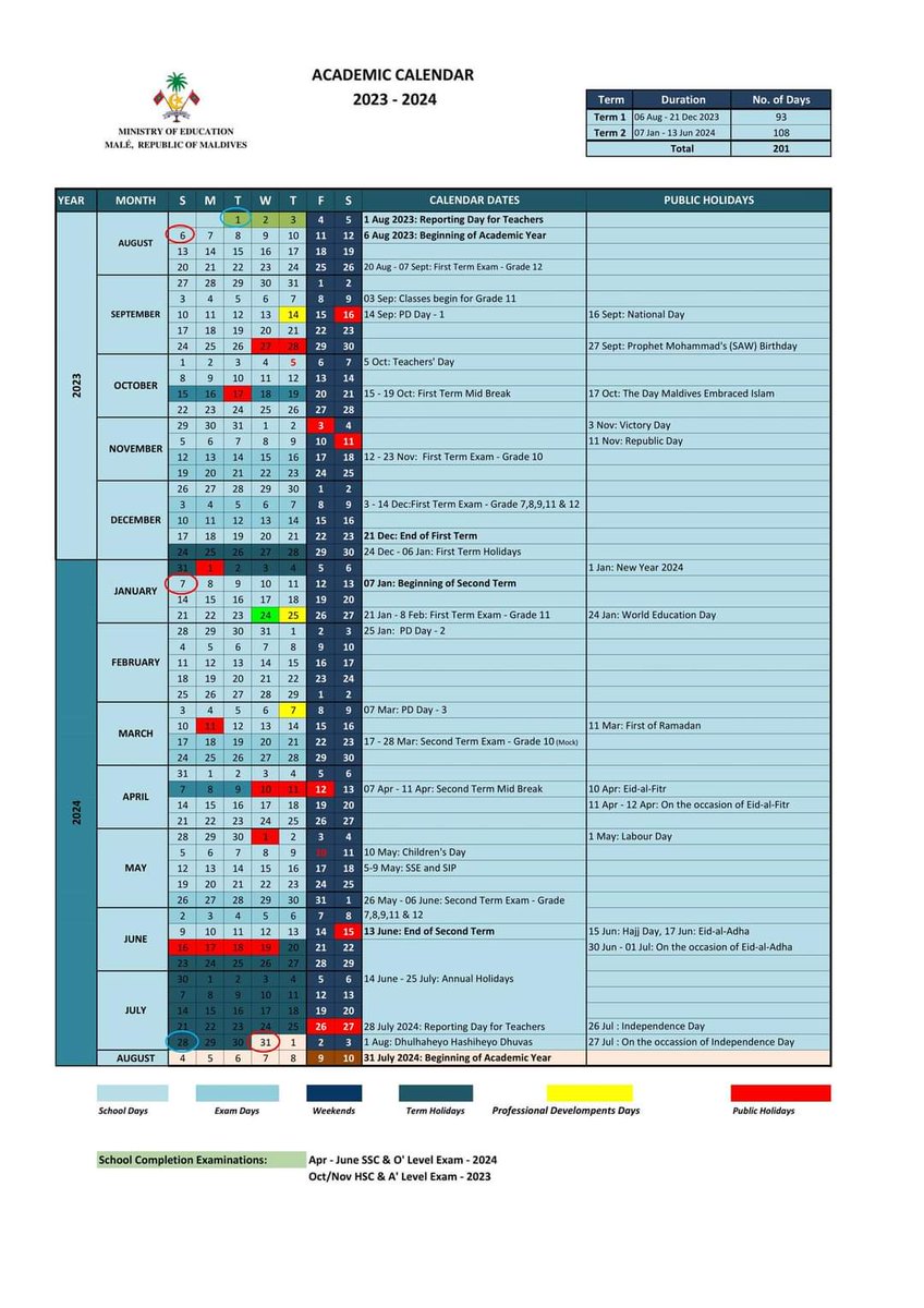 2024 Academic Calendar Maldives - Lunar Calendar 2024