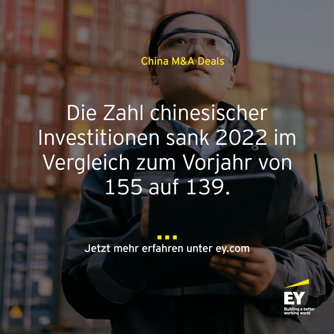 Im vergangenen Jahr waren chinesische Unternehmen zurückhaltender in Bezug auf Übernahmen und Beteiligungen in Europa als im Vorjahr.

Weitere Details und Informationen jetzt nachlesen in der Pressemitteilung: go.ey.com/3Z2XN8Y

#EYSwitzerland #China