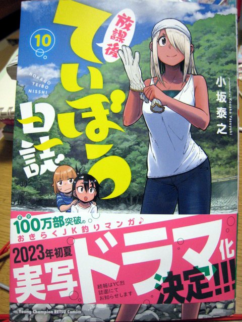 ていぼう日誌10巻かってきました
今回はさやかちゃんがいい顔をしていた

元部長のクセがすごくて現部長がほとんど前に出てこないという‥‥(笑)

あとウナギ釣りはそうなるっらしいですね～と
動画見た知識で思いました。 