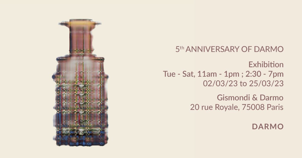 Darmo is pleased to organize a retrospective exhibition to celebrate its 5 years of existence.

The exhibition will be on view from March 3rd to March 25th 2023.
Opening on March 2nd from 6pm to 10pm.

#exhibition #paris #art #gallery #contemporaryart  #frenchartist