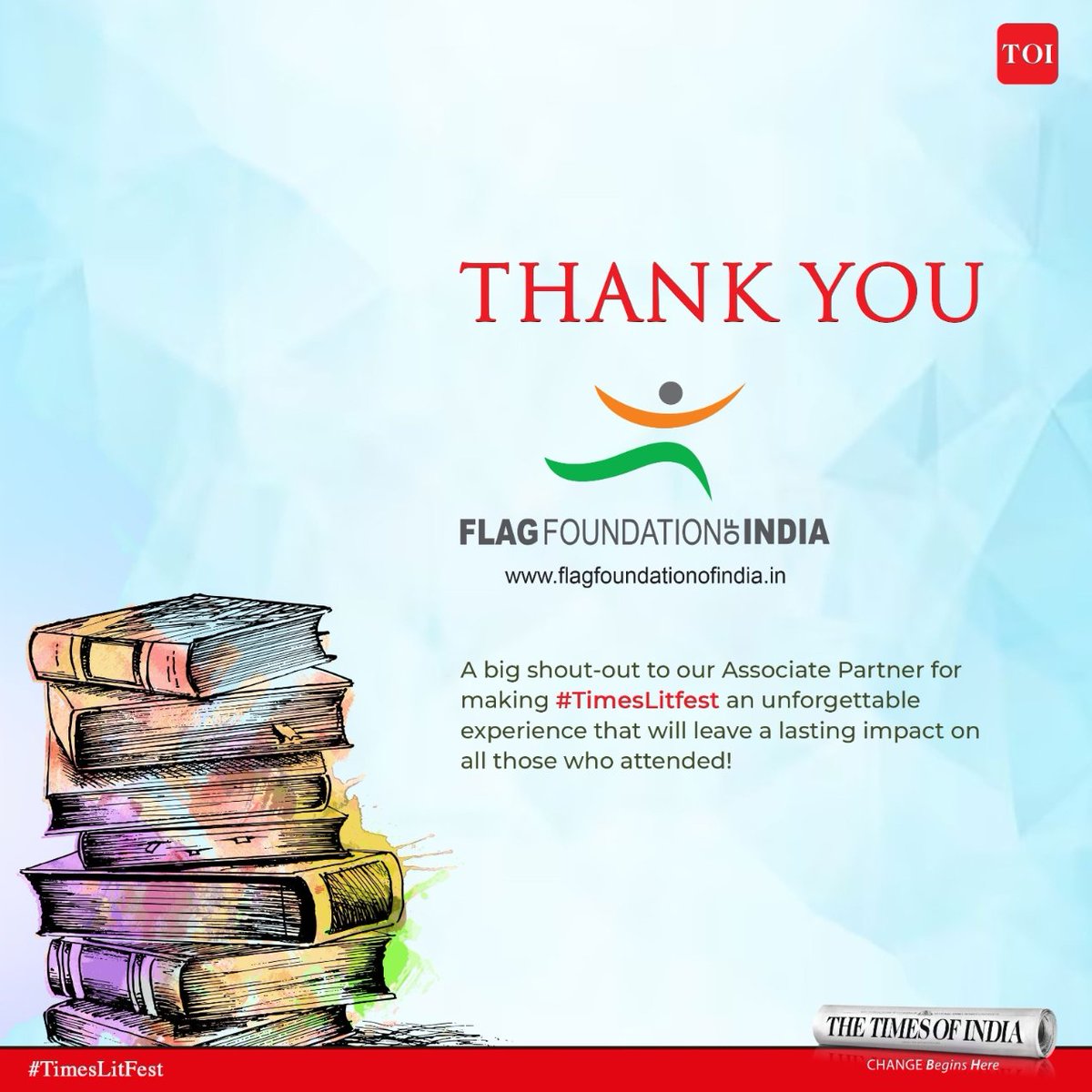 We would like to extend our heartfelt gratitude to #flagfoundationofindia, Associate Partner of #TimesLitfest for supporting us in the journey to spread the joy of reading &amp; writing.

Visit bit.ly/TLFDelhiFB to watch the missed sessions!

#TLFDelhi2023  #OneWorldManyWords