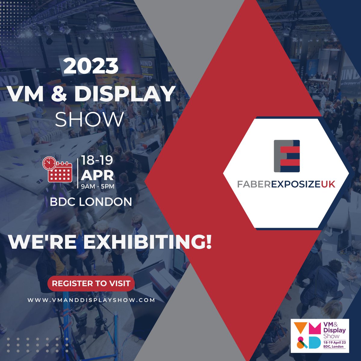 FaberExposizeUK's tweet photo. π’ WE'RE EXHIBITING! π’ Come and speak to us at the @VMDisplayShow on 18-19 April at the Business Design Centre in London!
Grab your free visitor pass here: https://t.co/TI6SpKs0VY
#FaberExposizeUK #VMDisplayShow #exhibition #visualmerchandising #retail https://t.co/IxYMeMeitZ