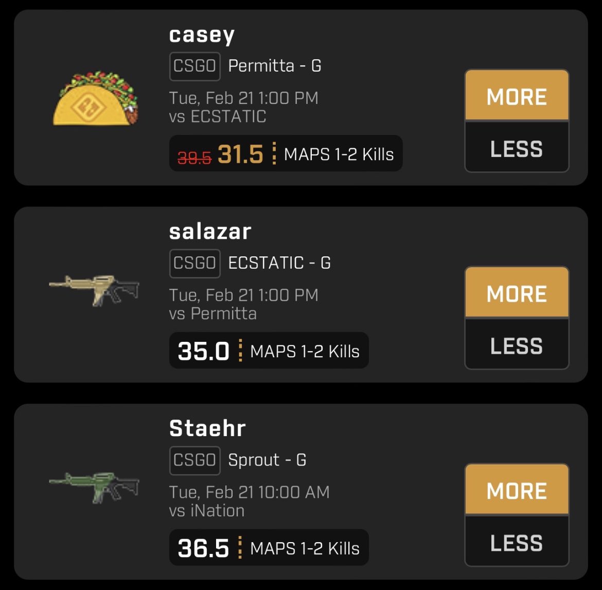 SlyKillua's tweet image. my boy @Micky_Wickz droppin 💰 in the discord🫡
-
2/21 CSGO taco slip🔥
-

#PrizePicks #Parlay #FanDuel #DraftKings #NHL #Fliff #ParlayKing #GAMBLEMONEY #GamblingTwiitter #GamblingTwitter