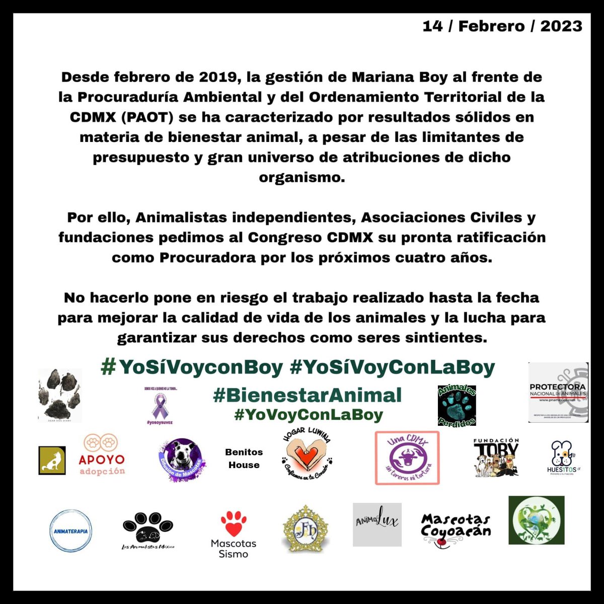 gis999's tweet photo. Apoyo la ratificación de @mariana_boy al frente de la @PAOTmx 
Es la persona ideal para mejorar la vida ambiental y ver por el bienestar animal en la CDMX 
Con ella esta Procuraduría ha mejorado y crecido notablemente y sin duda necesitamos que así siga...
#YoVoyConLaBoy https://t.co/cOtCItljPk