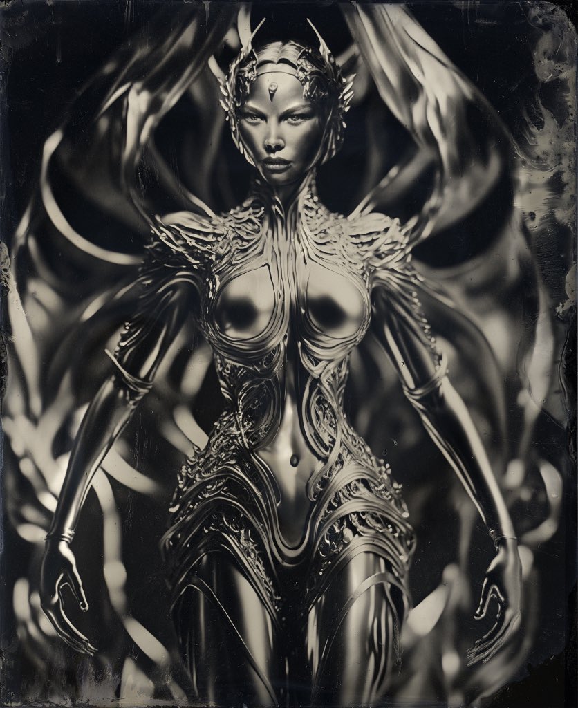 Igor_Vasiliadis's tweet photo. «Freya of Asgard» 8x10” collodion wet plate with sublime Amina Pelmeshkina @minya.aaaaa @saatchiart Mixed Art involving photography, photogrammetry and Blender modeling phototransferred to tintype #art #wetplates #collodion #strong #wetplatecollodion #tintypes #collodion #fineart https://t.co/eIi4xSEWjQ