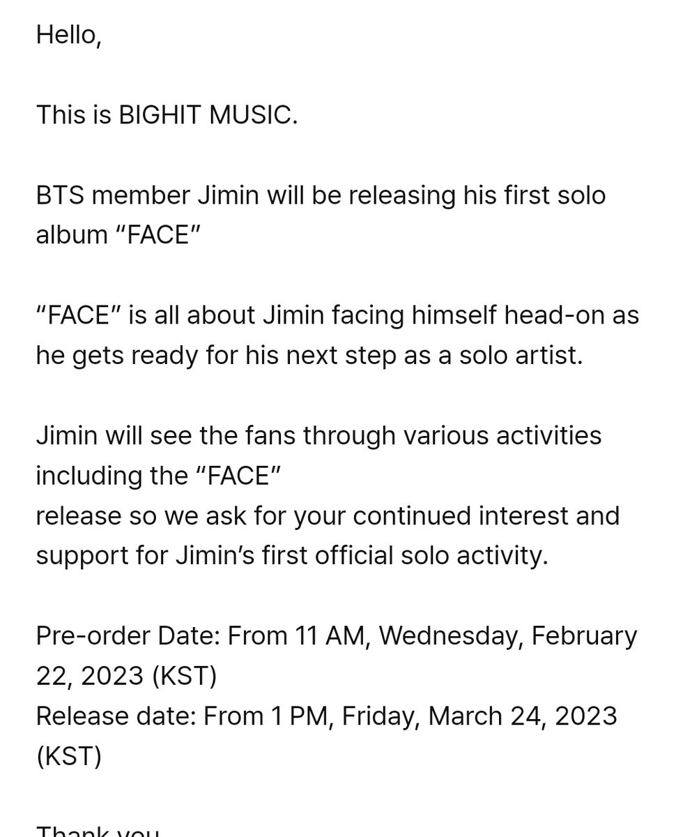 BANGTANHIIT's tweet photo. [🚨] - A pré venda de "FACE" irá começar as 23:00 HB de HOJE (21/02/2023) 🔥 https://t.co/9zdxyrOh2f