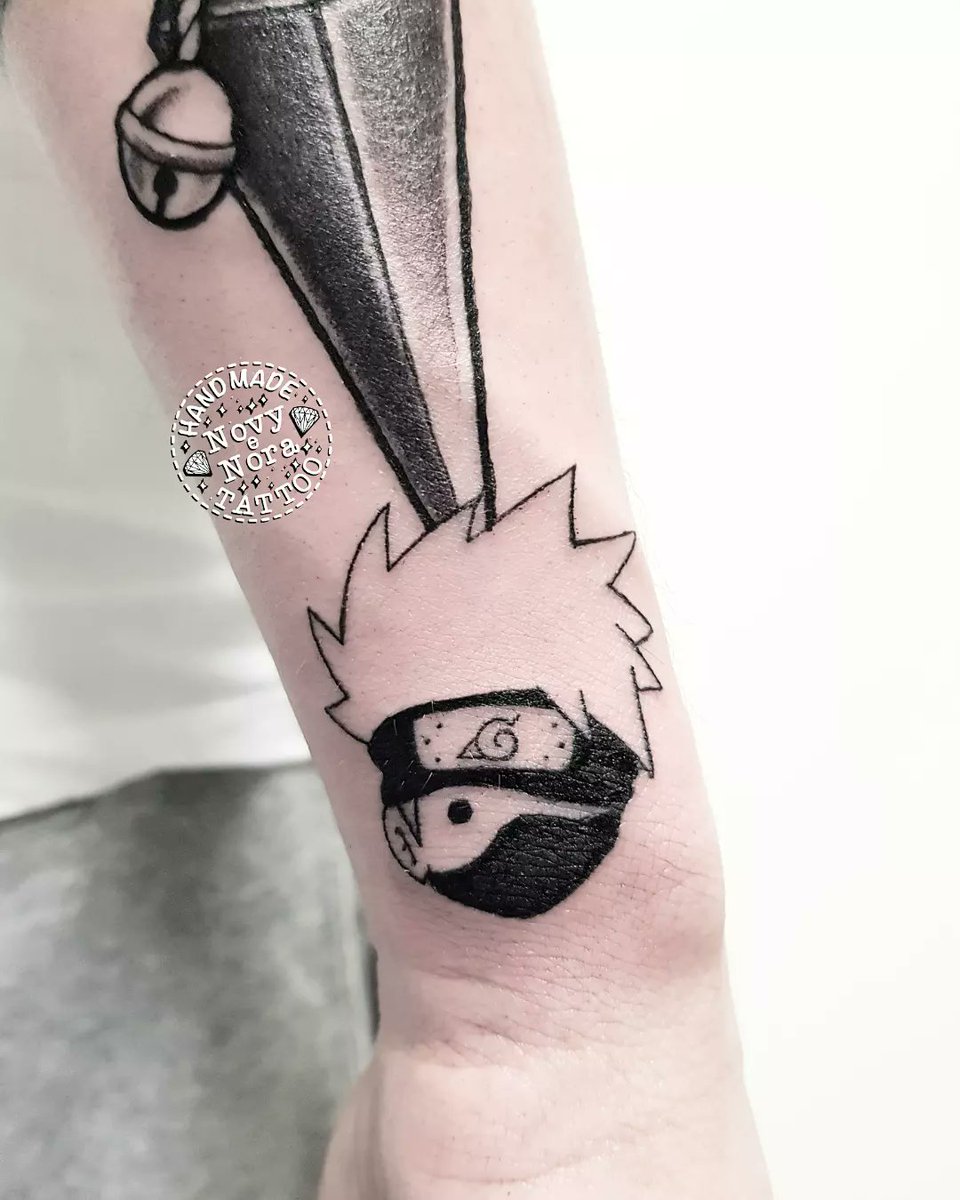 Kakashi tattoo done by Iron.inc (me) -that sheeeet of paper is A3 size :  r/Naruto