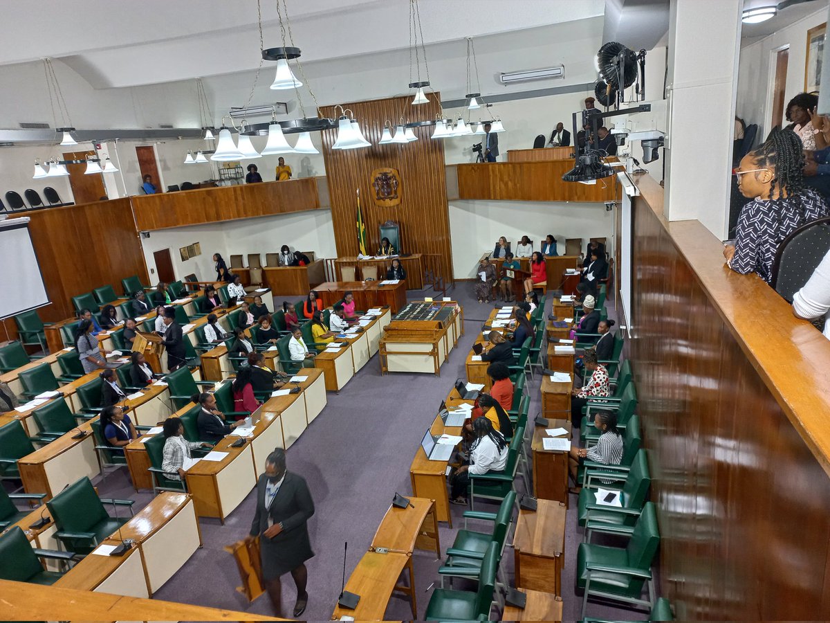 NatsCR's tweet photo. All-Female sitting of Parliament happening now. These young women were trained through the @_CIWiL YIWiL programme @ParlAmericas @unwomencarib 

Proud of them. 
#Passionate
 #Reasoned 
#Exuberant
#GenderEquality 
#GenderGap https://t.co/BvvQY8MWLj
