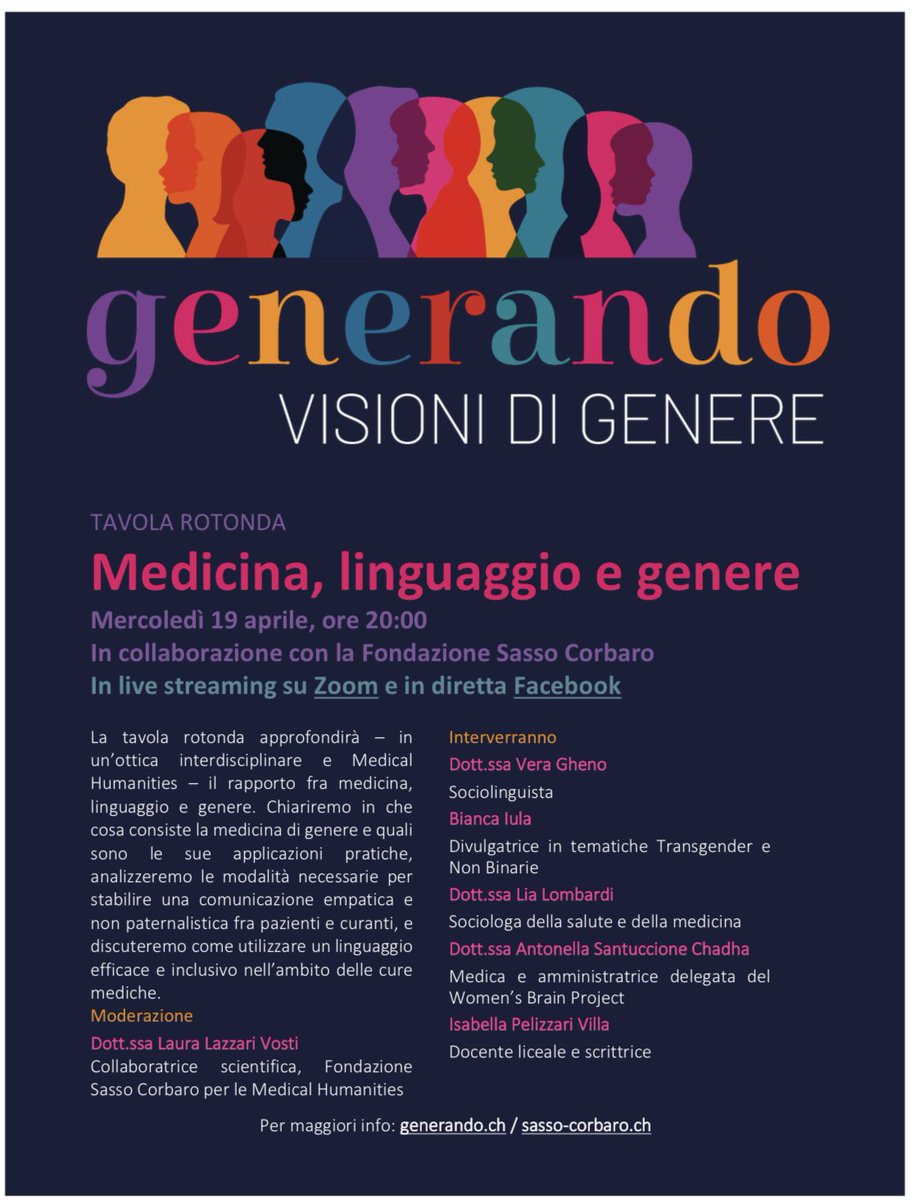 #medicina #linguaggio #genere #gender #generando @vera_gheno <a href="/womensbrainpro/">Women's Brain Foundation</a> <a href="/DrLauraLazzari/">Laura Lazzari Vosti, PhD</a> #fondazionesassocorbaro
#medicalhumanities #gender #generando #linguaggio #medicina