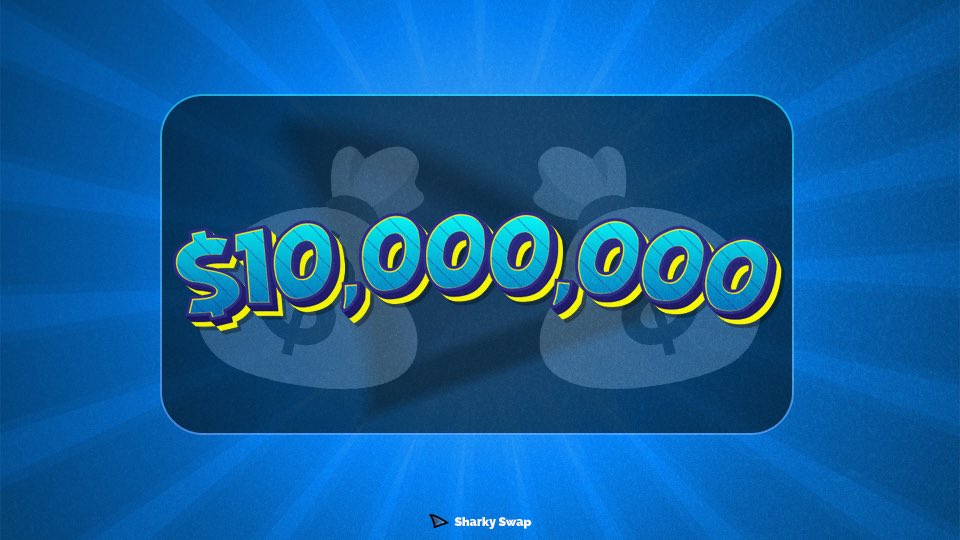 🦈💰 Sharky just crushed $10,000,000 TVL in only 3 days!

Let’s celebrate by giving away $3,000 to the #SharkyFamily 🎁💙

→ $1,000 to win among the retweets
→ $1,000 to win among the likes
→ $1,000 to win among the comments

Choosing 3 winners in 4 days! ⏰
