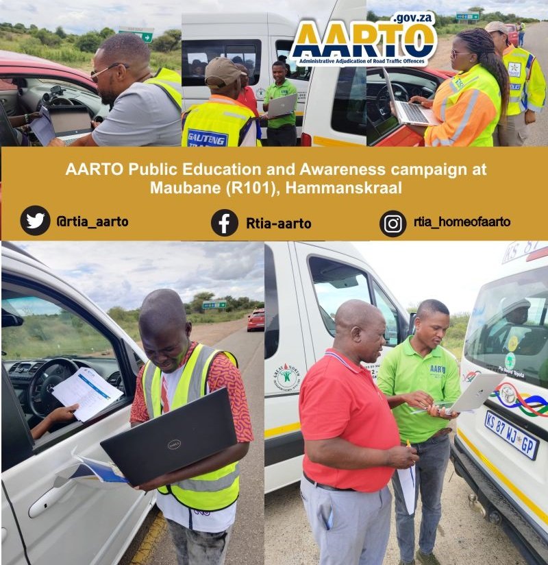 rtia_aarto's tweet photo. RTIA continues to promote AARTO in the Gauteng province. Here we are in Maubane (R101), Hammanskraal.
#AARTOFines
#InfringementNotice
#FixYourEish https://t.co/rosIrR1ZIb