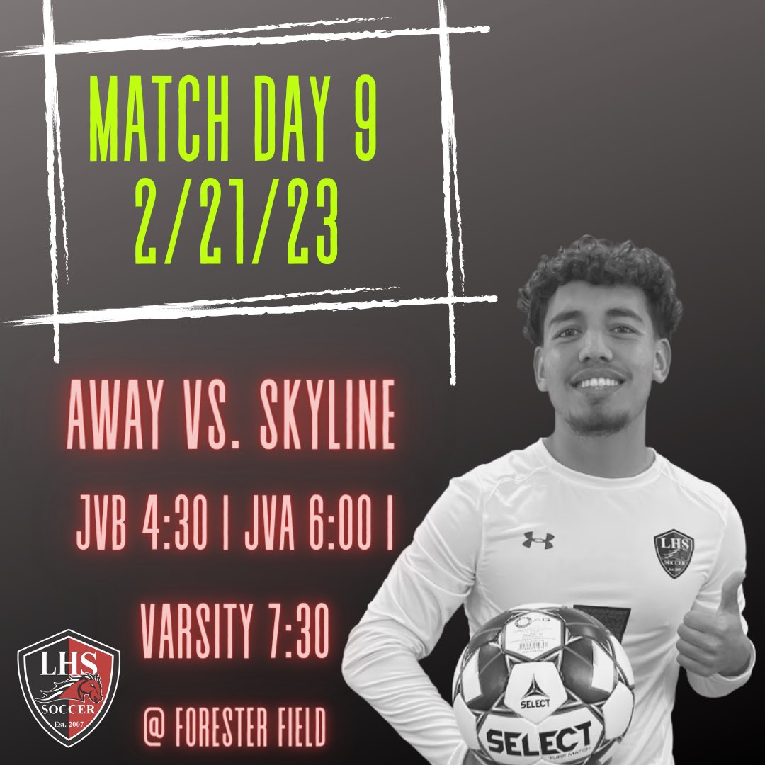 Match day 9 for Legacy as we travel to Dallas to take on Skyline.  

#vamosjuntos
