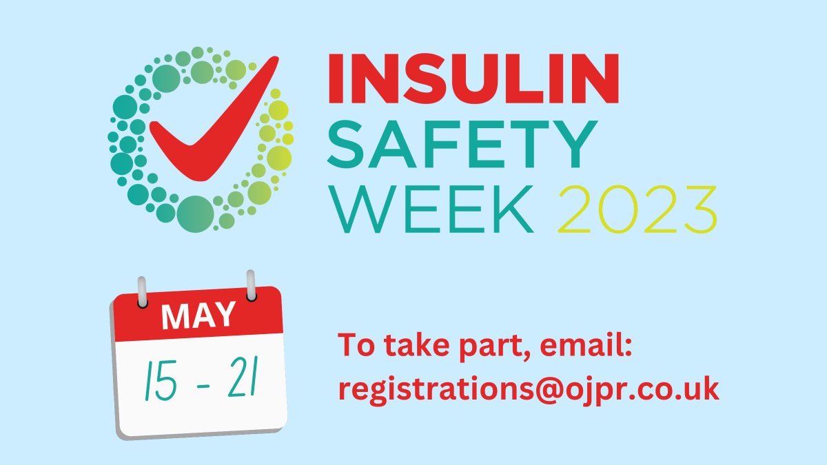 English Diabetes Footcare Network (@footcarenetwork) on Twitter photo 📢 Register now for #InsulinSafetyWeek2023
Insulin Safety Week is back for 2022 from 15 to 21 May!
Take part to help raise awareness of insulin safety among healthcare professionals.
📧 To take part, email: registrations@ojpr.co.uk
#ThinkInsulin #InsulinSafetyWeek #ISW2023 📢 Register now for #InsulinSafetyWeek2023
Insulin Safety Week is back for 2022 from 15 to 21 May!
Take part to help raise awareness of insulin safety among healthcare professionals.
📧 To take part, email: registrations@ojpr.co.uk
#ThinkInsulin #InsulinSafetyWeek #ISW2023